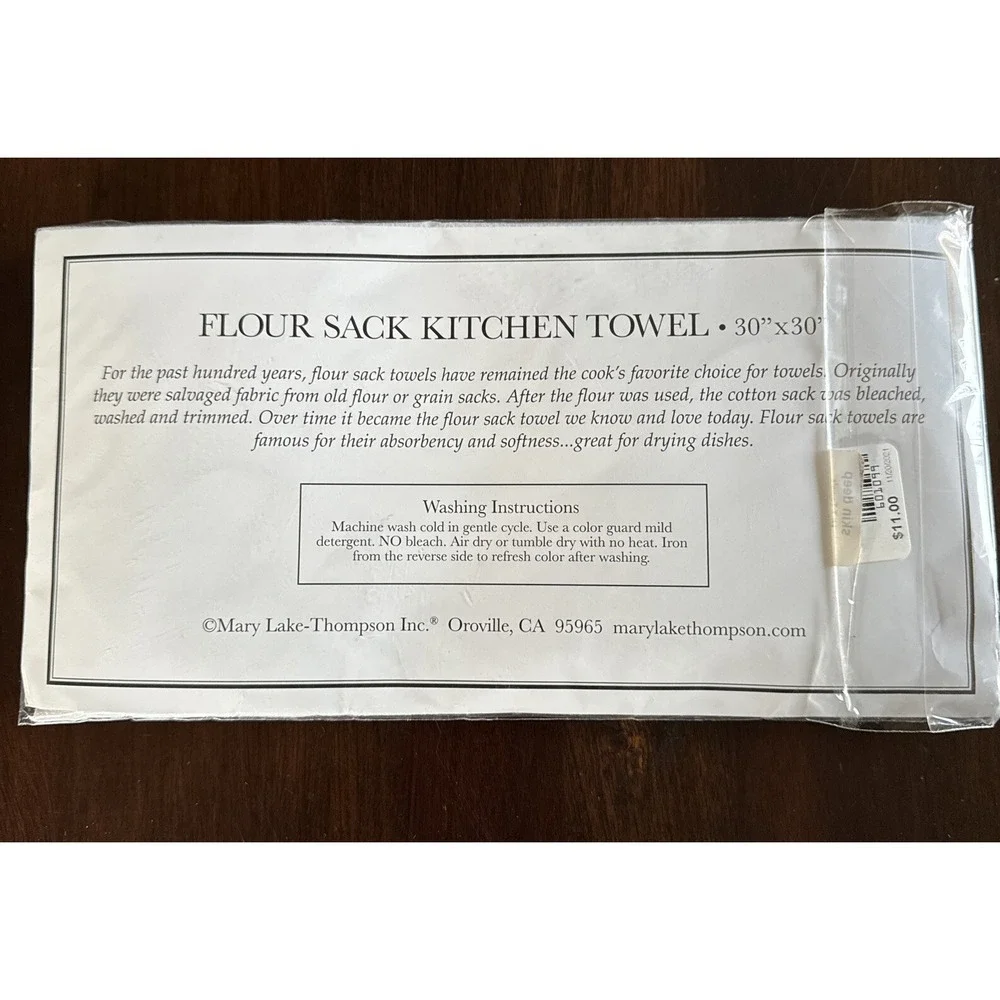 Mary Lake Thompson Flour Sack Kitchen Tea Dish Towel Tuxedo Cat Hat Christmas‎
